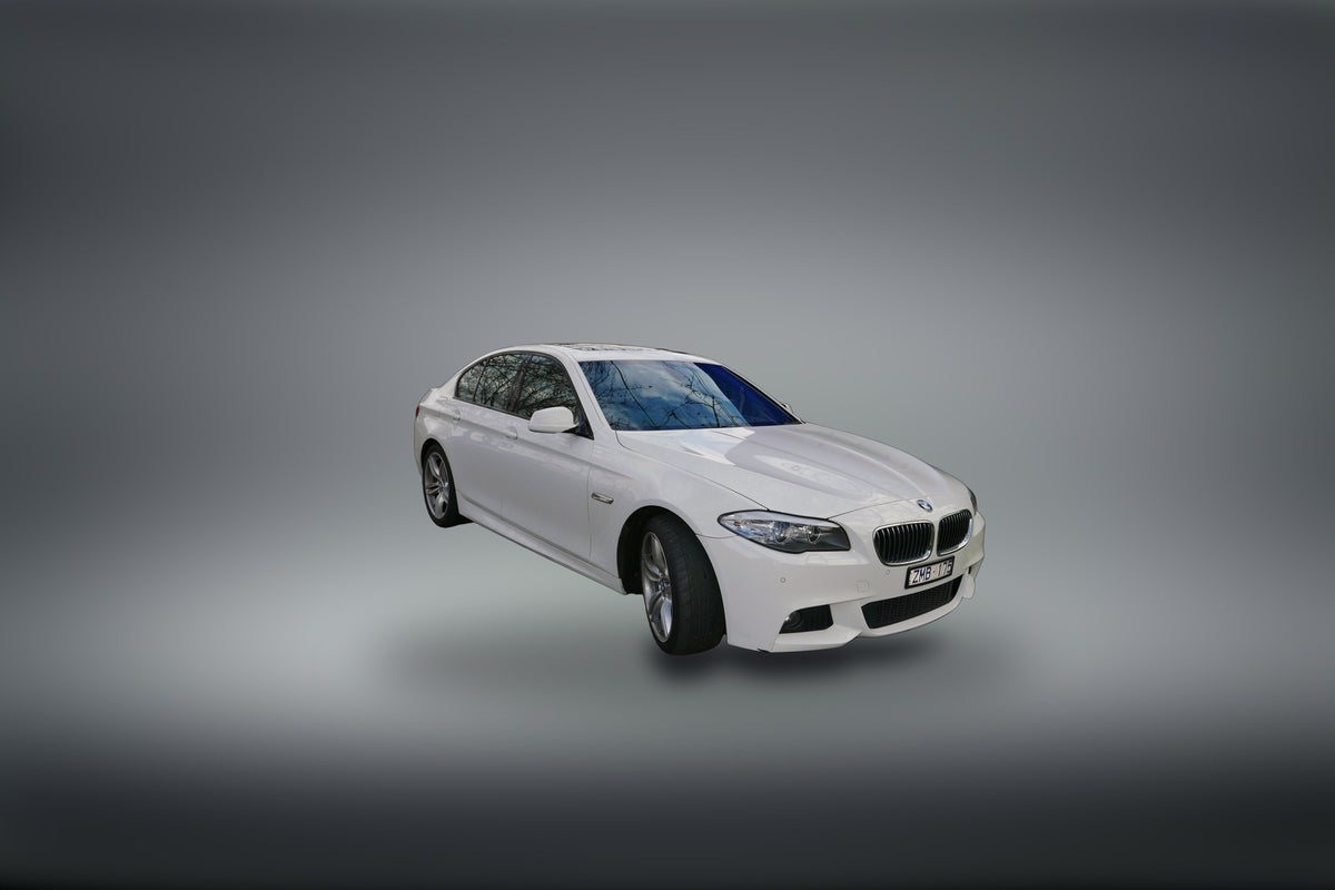 BMW 5 Series saloon in white
